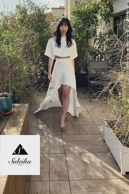 Anna asymmetric silk skirt