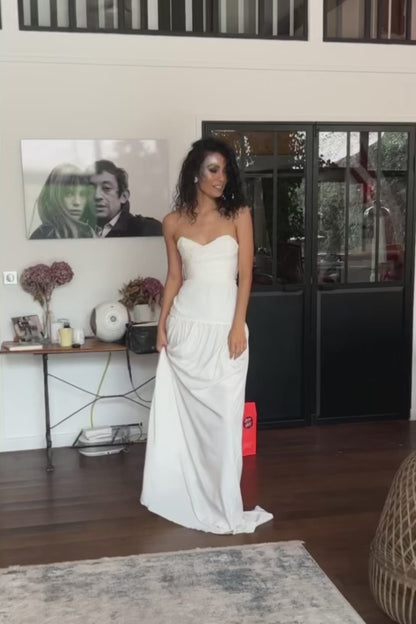 Robe de mariée bustier en soie EVA