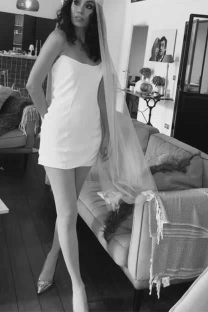 Betty strapless silk wedding dress